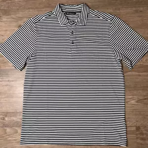 Cutter & Buck Herren blau weiß gestreift Stretch Kurzarm Poloshirt Medium - Bild 1 von 10