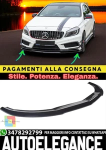 Divisor Delantero Negro Brillante En ABS Para Mercedes A45 AMG W176 - Imagen 1 de 6