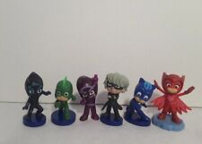 FROG BOX LOT 6 PJ MASKS 2" FIGURES TOYS CAKE TOPPERS [A]