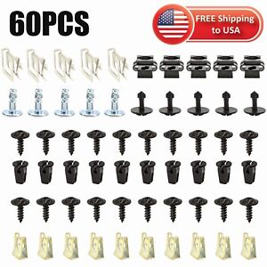 60pcs Undertray Guard Engine Under Cover Fixing Clips Screws Kit For Audi A4 A6 (For: More than one vehicle)