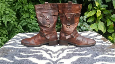 Manas Design Brown Leather boots UK size 4 EU 37 Foto 1 de 4