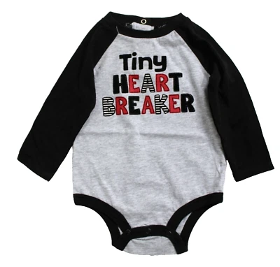Koala Kids Long Sleeve Valentine's Day Tiny Heart Breaker Bodysuit Size 0-3M - Image 1 of 2