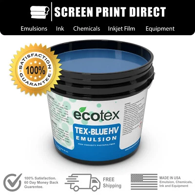 ECOTEX® CHROMALINE SAATI ULANO KIWO CCI NAZDAR Ecotex® TEX-BLUE HV High Viscosity Textile Screen Printing Emulsion 1Quart 32 oz