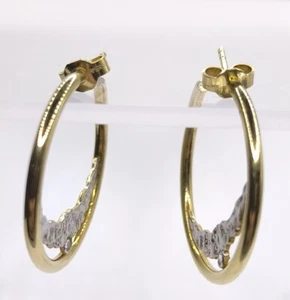 ❤️❤️❤️Oro 585/14 carati orecchini grandi creoli diamanti ❤️❤️❤️ - Foto 1 di 5