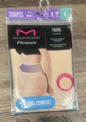 Tanga de encaje para suavizar barriga Maidenform Cool Comfort beige pequeño Foto 1 de 4