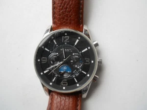 Fossil Chronograph men's brown leather quartz,battery& w.resistant watch.FS-4387 - Picture 1 of 12