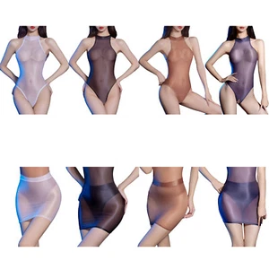Womens Nightwear Sleeveless Bodysuit Slim Fit Skirts Tempting Leotard Teddy - Picture 1 of 84