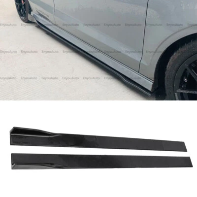 For Hyundai Sonata 86.6" Side Skirt Extension Rocker Panel Splitter Gloss Black - Image 1 of 4