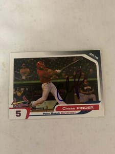 Chase Pinder 2018 Signed Palm Beach Cardinals Team Card
