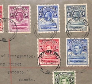 BASUTOLAND Cover Maseru Registered MIXED REIGNS KGV KGVI 1941 WW2 Canada YO231 - Picture 1 of 14