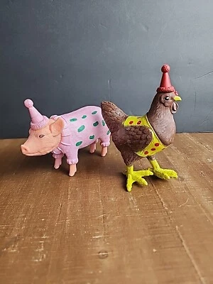 Cake Topper Birthday Party Animals Target Bullseye Playground Chicken Pig - Image 1 of 4