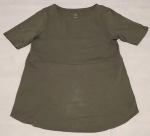 J. Jill womens short sleeve military green shirttail t shirt size M - Picture 1 of 6