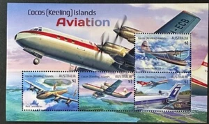 COCOS ISLANDS 199 Lovely Mint NEVER Hinged Sheet Of 4 AVIATION - Picture 1 of 1