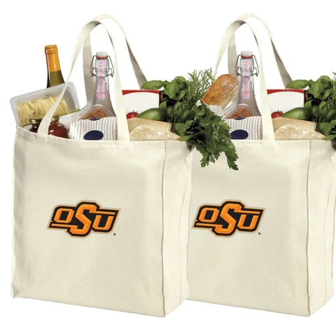 OK STATE Reusable Shopping Tote 2pc Set Oklahoma StateMOTHER'S DAY GIFT Cover
