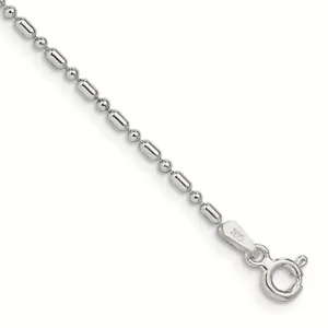 Sterlingsilber 1,5 mm ausgefallene Perlenkette Fußkettkette - Bild 1 von 3