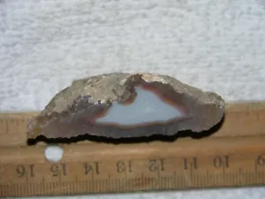 Laguna agate geode cut and polished Mexico 3/4 x 2 inch G283 - Picture 1 of 1