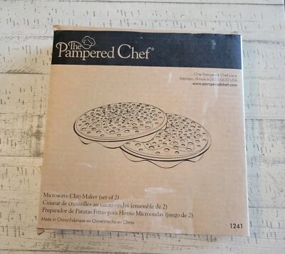 🌽NIB! Pampered Chef Set of 2 Microwave Chip Makers Silicone Gray 1241 Tortilla - Image 1 of 4