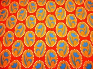 Quilt Fabric By Yard Med Blue Floral Orange Free Spirit Cameo Premium Cotton $C - Picture 1 of 2