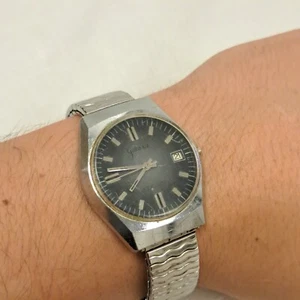 Vintage Galaxies 17 Jewels Elgin Manual Wind Up Wrist Watch Date Parts/Repair  - Picture 1 of 11