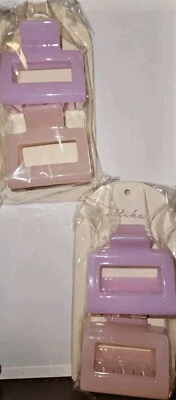 Lote/2 ETTIKA Juego de pinzas para el cabello agarre antideslizante clip para mandíbula grueso rosa y melocotón Foto 1 de 2