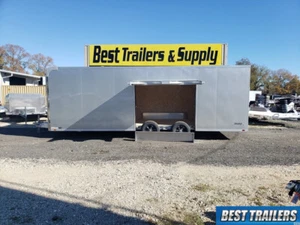 2024 ATC RoM300 silver trailer enclosed carhauler 8 x 24 w premium escape door - Picture 1 of 12