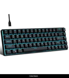 68 Keys Mechanical Keyboard Ergonomics RGB Backlit LED Blue Gaming Keyboard - Picture 1 of 8
