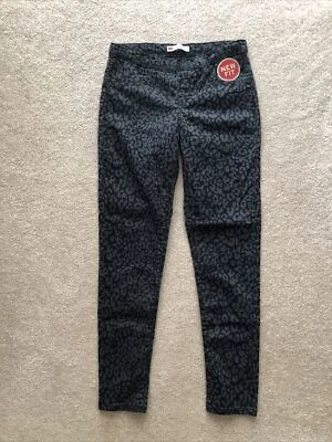 LEVIS Nuevo Ajuste Animal Print Guepardo Negro Gris Elástico Pull On Leggings Juventud 16 Foto 1 de 4
