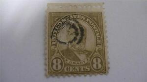 Grant Olive Green Vintage USA Used 8 Cent Stamp
