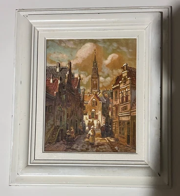 RARE ANTIQUE ANTON RUTGERS HOLLAND SCENE OIL PAINTING ON CANVAS FRAMED - Image 1 of 4