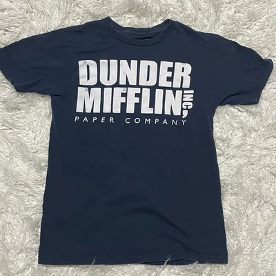 Men’s The Office Shirt S Dunder Mifflin - Navy Blue Ripple Junction - Image 1 of 3