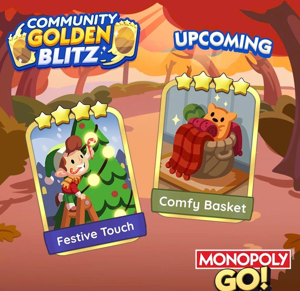 GOLDEN BLITZ 4 🌟 COMFY BASKET/FESTIVE TOUCH - MONOPOLY GO (FAST DELIVERY) - Image 1 of 1