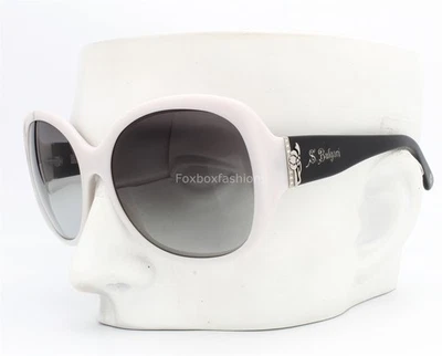 Occhiali da sole Bvlgari BV8045B 5047/8G bianco nero cristalli Swarovski senza custodia - Immagine 1 di 4