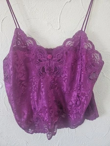 Camisola vintage años 90 encaje púrpura de Deena talla M - Imagen 1 de 4