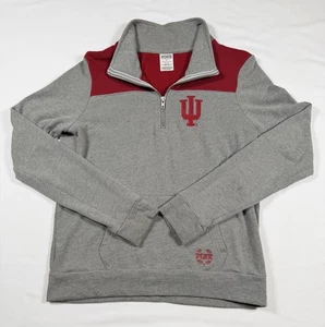 PINK Victoria’s Secret Indiana Hoosiers Quarter Zip Sweatshirt Damen M grau - Bild 1 von 7