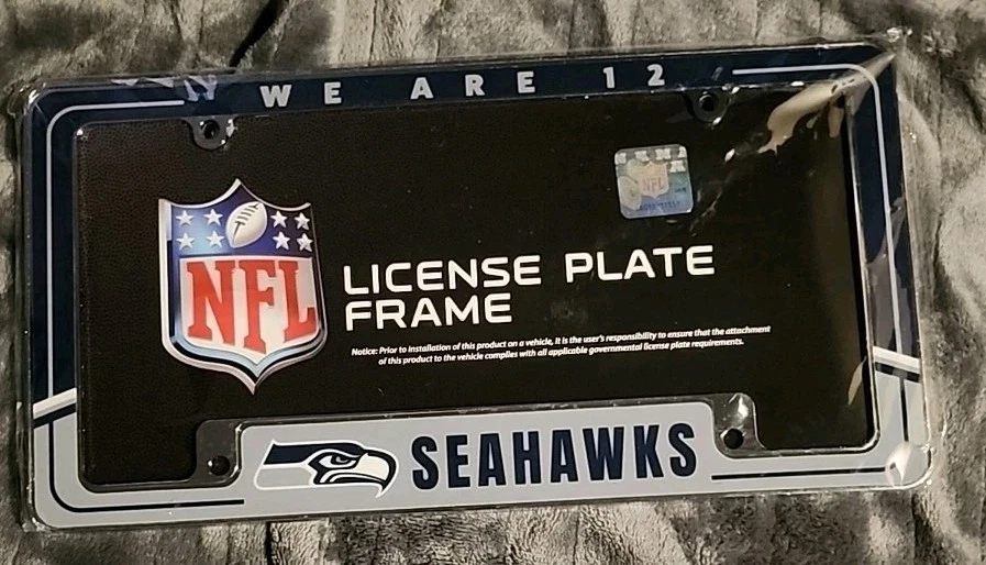NFL Seattle Seahawks Bling License Plate Frame Chrome 12 X 6-inch