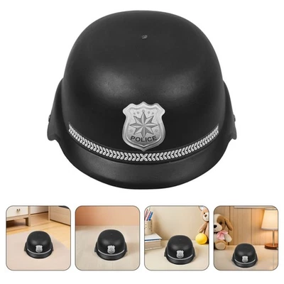 4 Pcs Kids Police Costume British Bobby Plastic Cop Hats For Fancy Dress - Image 1 of 4