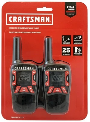 Craftsman Walkie Talkies CMXZRAZF333 Hands-Free Rechargeable - Brand NEW - Image 1 of 4