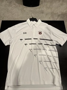 Under Armour Mens 2XL Auburn Tigers White Stretch Performance Polo Golf Shirt - Picture 1 of 9