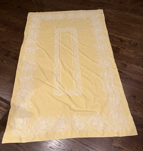 96 x 72 Simtex Tischdecke Buttergelb Vintage EUC Baumwolle Super Zustand  - Bild 1 von 8