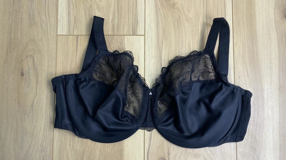 Sujetador minimizador Wacoal 857361 Slim Silhouette negro bordado con aros 38G Foto 1 de 4