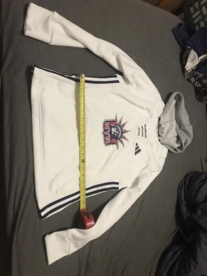 Retro NY Rangers NHL Aeroready Adidas Jersey Hoodie Mens Small Lady Liberty - Image 1 of 4