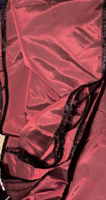 Винтажная имитация шелковой тафты искусственного шелка тафты твердой ткани вино красный 11,4 ярдов люкс - Изображение 1 из 4