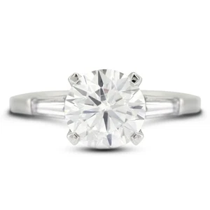 0.78ct H SI1 Round Natural Certified Diamonds White Gold Classic Engagement Ring - Picture 1 of 11
