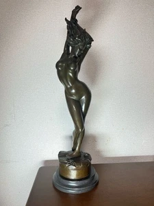Antique Aldo Vitaleh Beautiful Nude Woman Bronze Sculpture 19.7inch - Picture 1 of 9