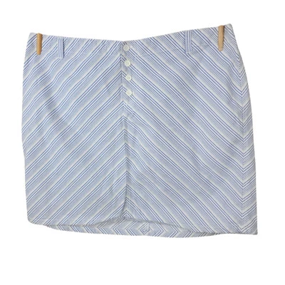 Falda Lápiz Venezia Talla Grande 22 Sobre la Rodilla Azul Rayas Corta 22W Botón Frontal Foto 1 de 4