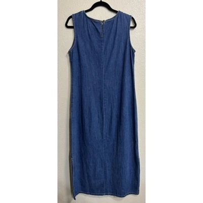 Vintage Studio Ease Size 8 Women’s 90’s Denim Maxi Dress Cotton Cottage Boho - Image 1 of 4