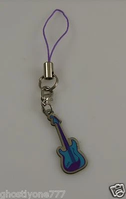 Guitarra balancín teléfono celular o monedero encanto púrpura azul música Foto 1 de 3