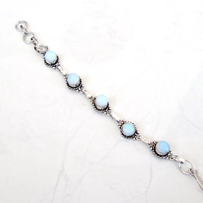 Opalite stone handmade jewellery silver plated  bracelet jewelry adjustable - Image 1 of 4