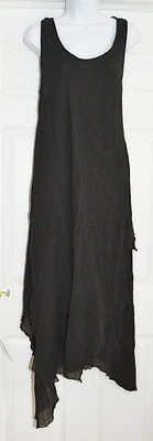 Michael Kors Asymmetrical Cotton Maxi Cover-Up Sz XS Black K22 - Image 1 of 2