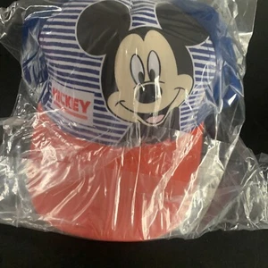 Disney Mickey Mouse Child's Blue Red Baseball Cap Adjustable Back NEW - Picture 1 of 7